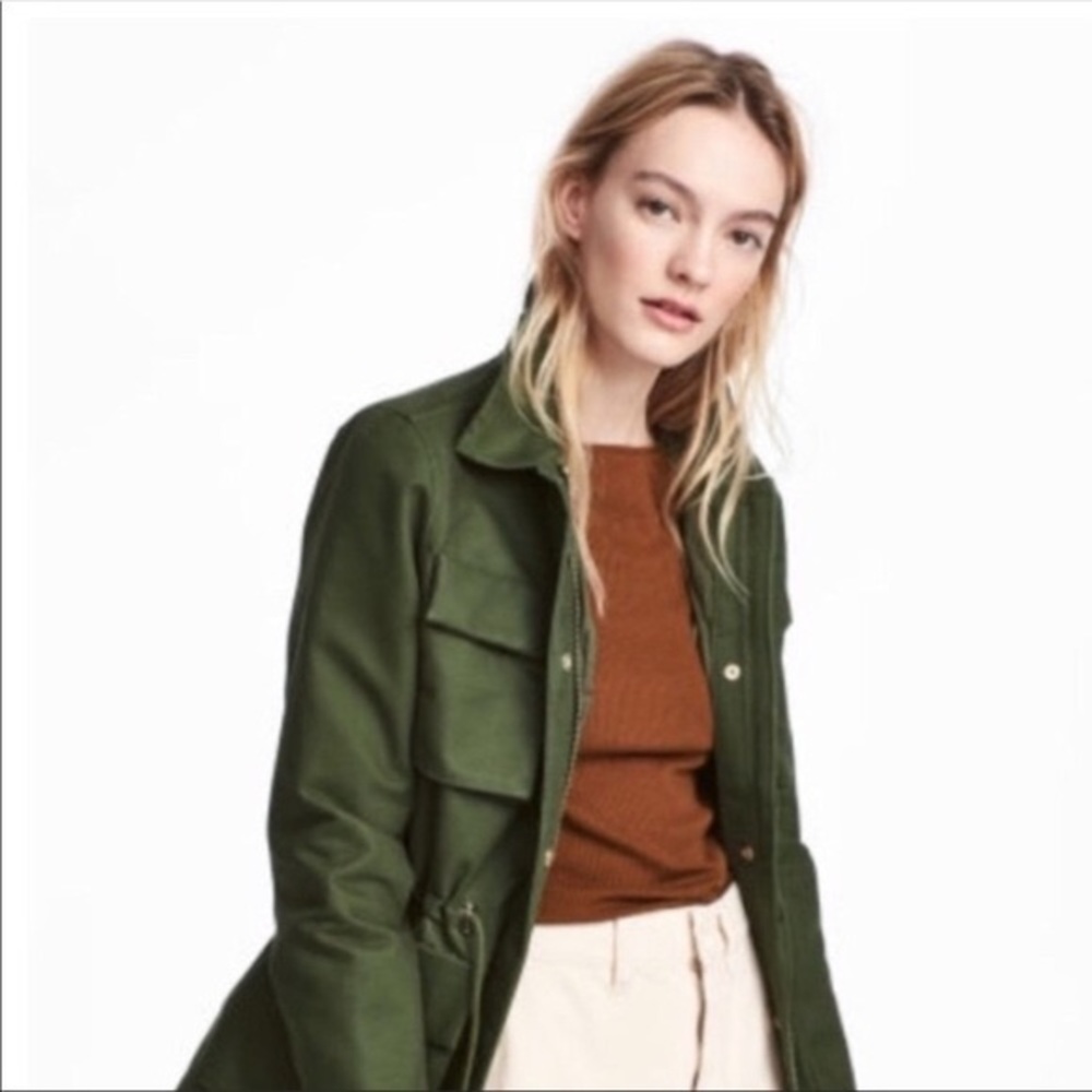 H&M Green Cargo Jacket size 8